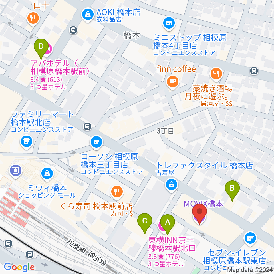 MOVIX橋本周辺のホテル一覧地図