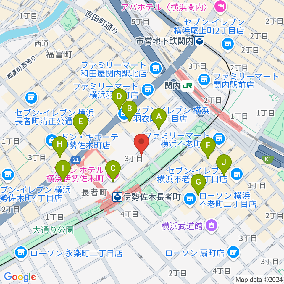 スタージス周辺のホテル一覧地図