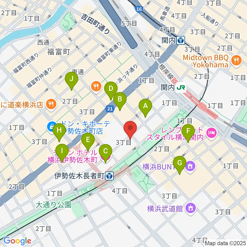 スタージス周辺のホテル一覧地図