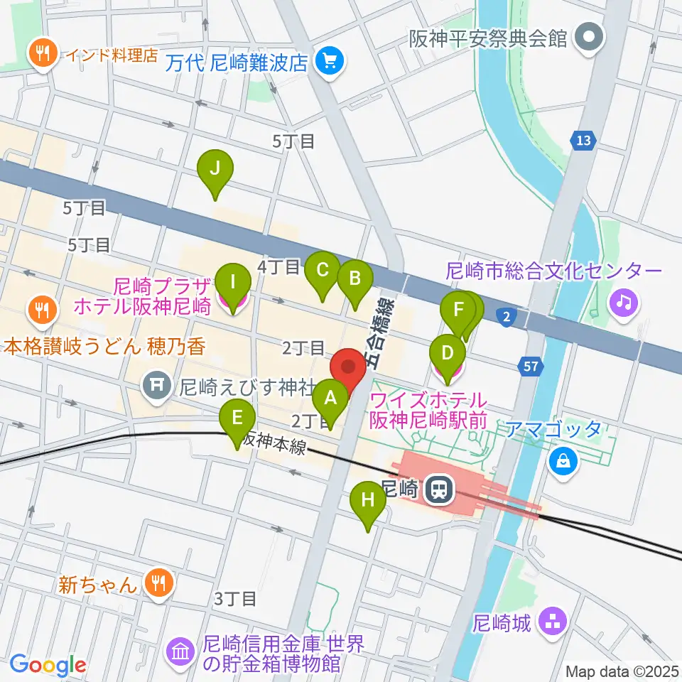 尼崎Scope周辺のホテル一覧地図