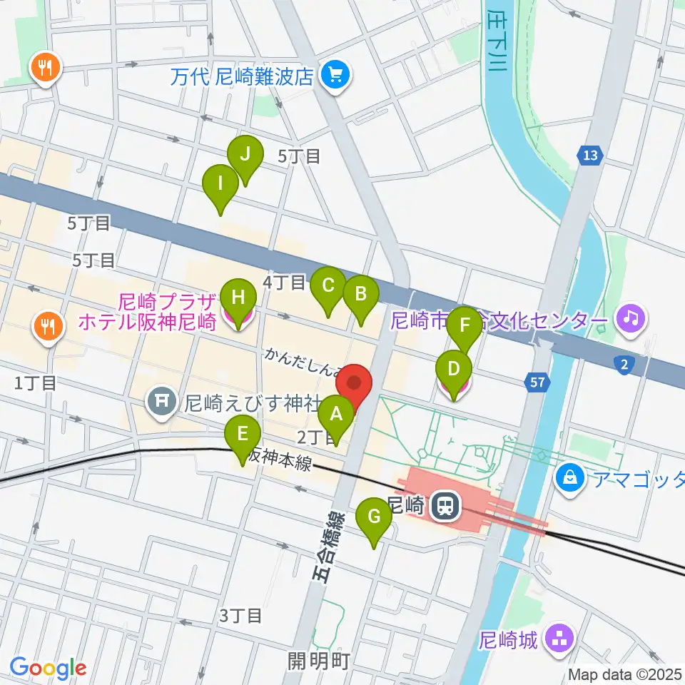 尼崎Scope周辺のホテル一覧地図