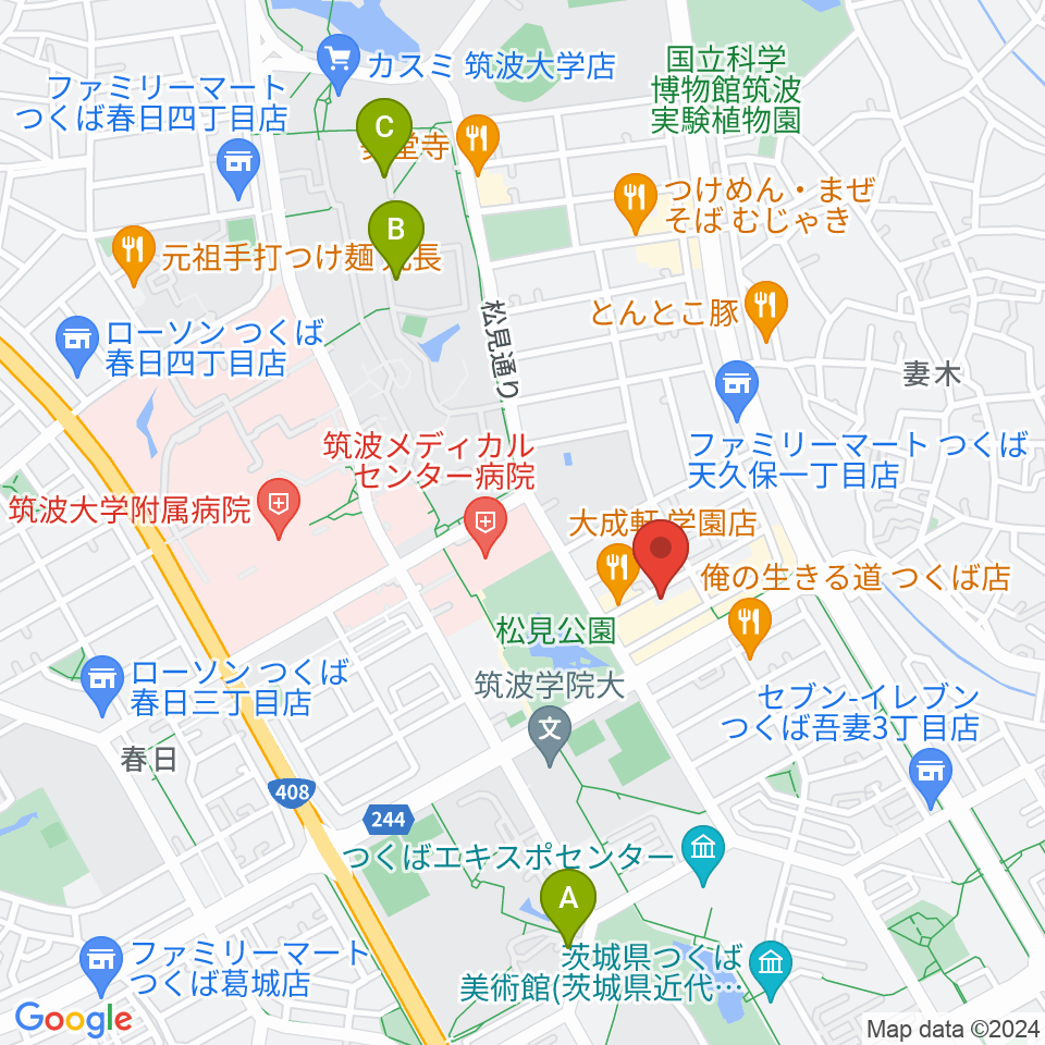 つくばFROG周辺のホテル一覧地図