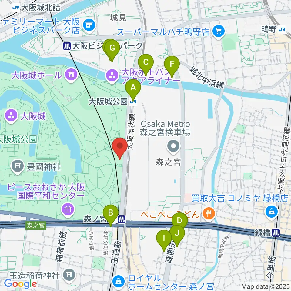 クールジャパンパーク大阪周辺のホテル一覧地図