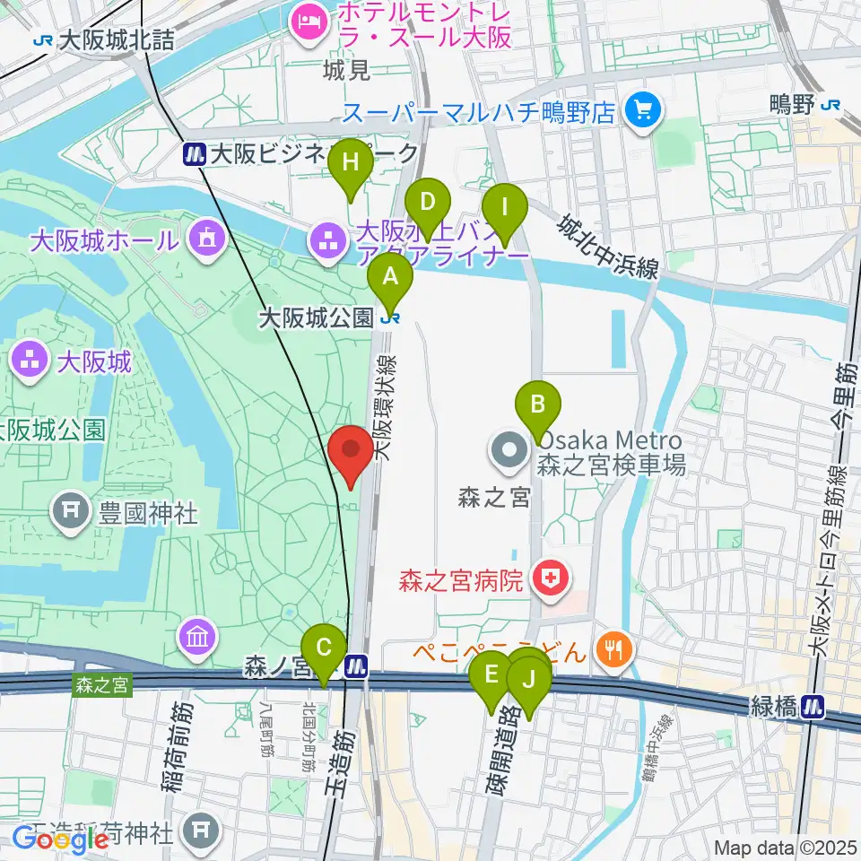 クールジャパンパーク大阪周辺のホテル一覧地図