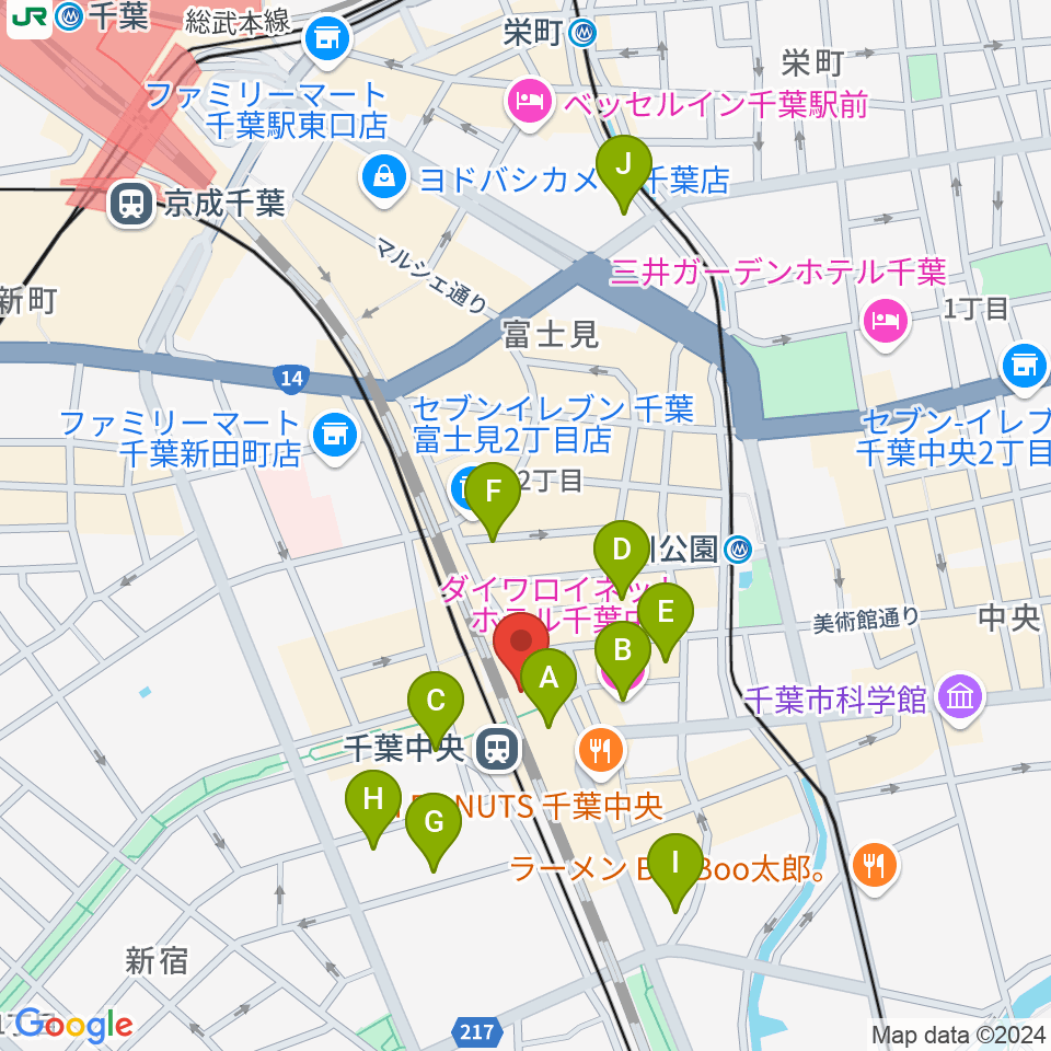 京成ローザ10周辺のホテル一覧地図