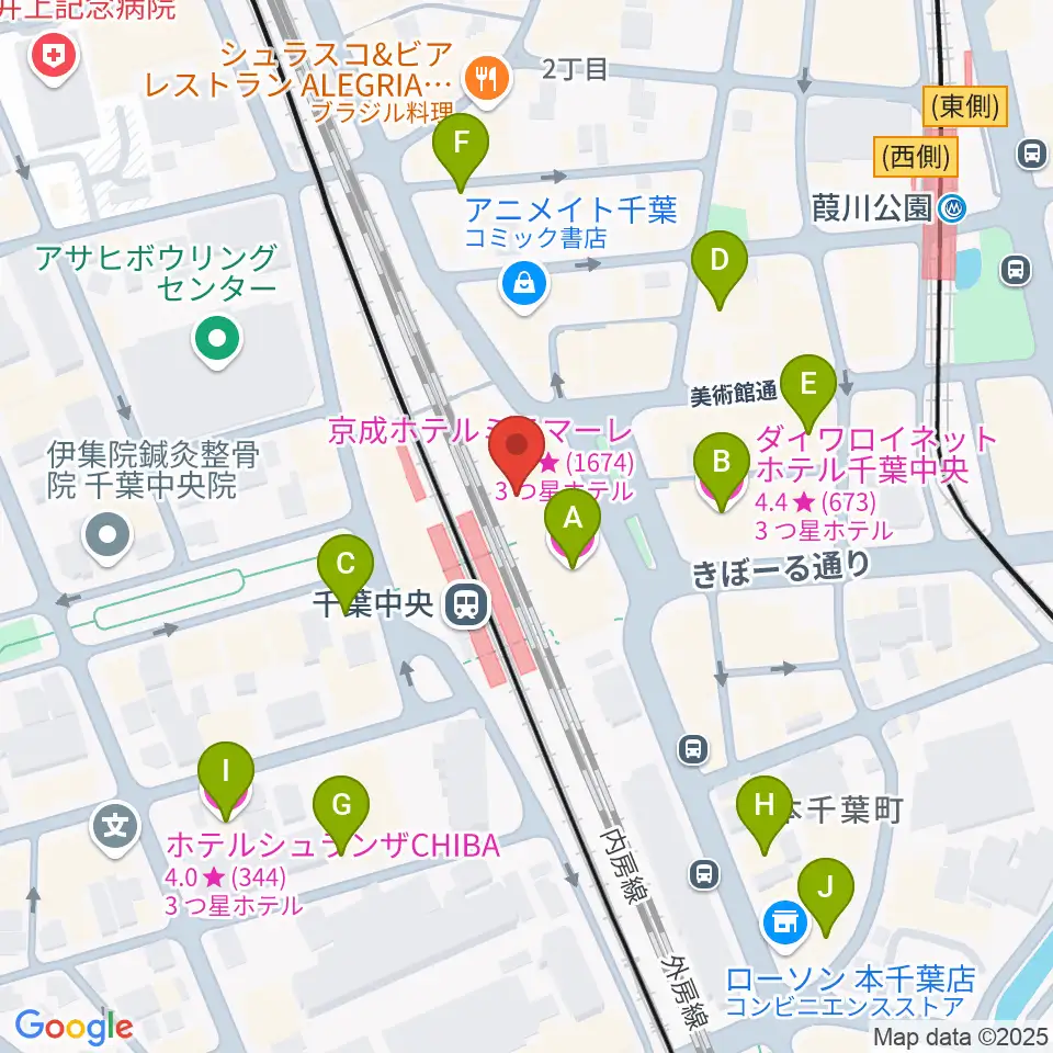 京成ローザ10周辺のホテル一覧地図