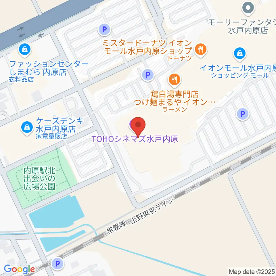 TOHOシネマズ水戸内原周辺のホテル一覧地図
