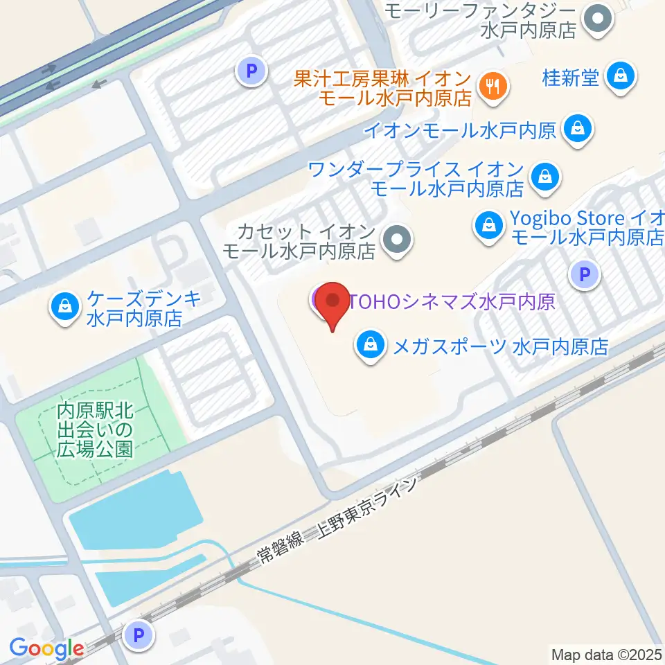 TOHOシネマズ水戸内原周辺のホテル一覧地図