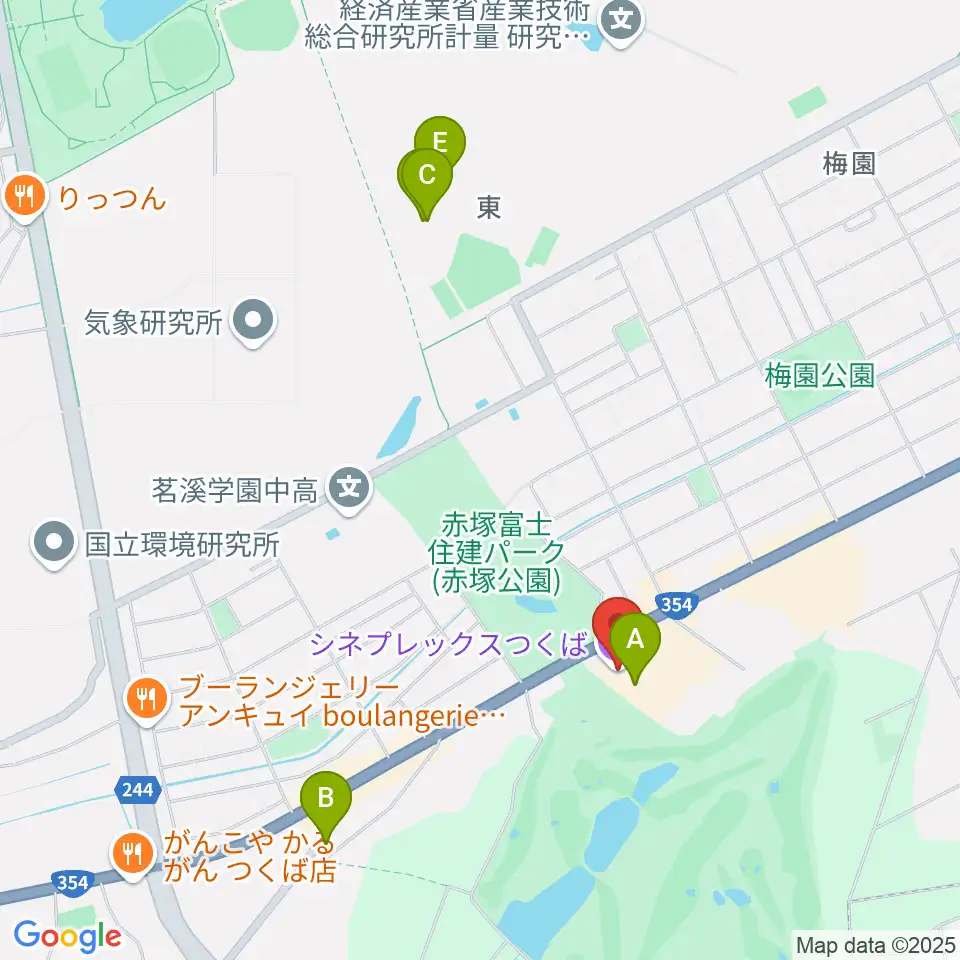 シネプレックスつくば周辺のホテル一覧地図