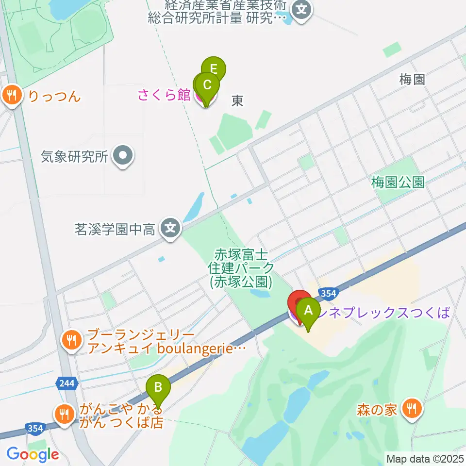 シネプレックスつくば周辺のホテル一覧地図
