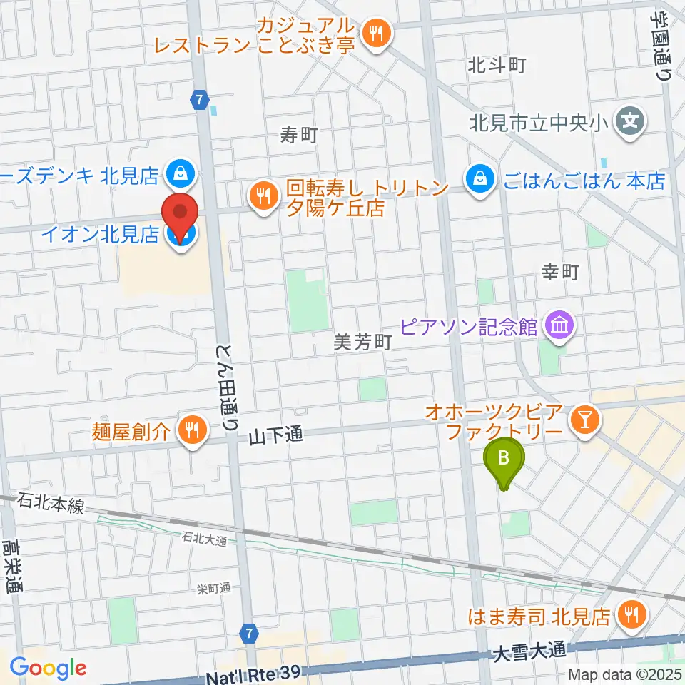イオンシネマ北見周辺のホテル一覧地図