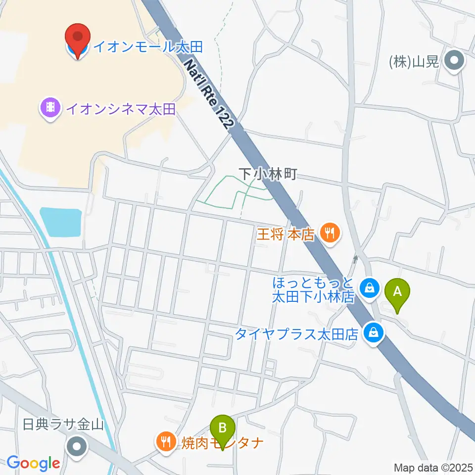 イオンシネマ太田周辺のホテル一覧地図