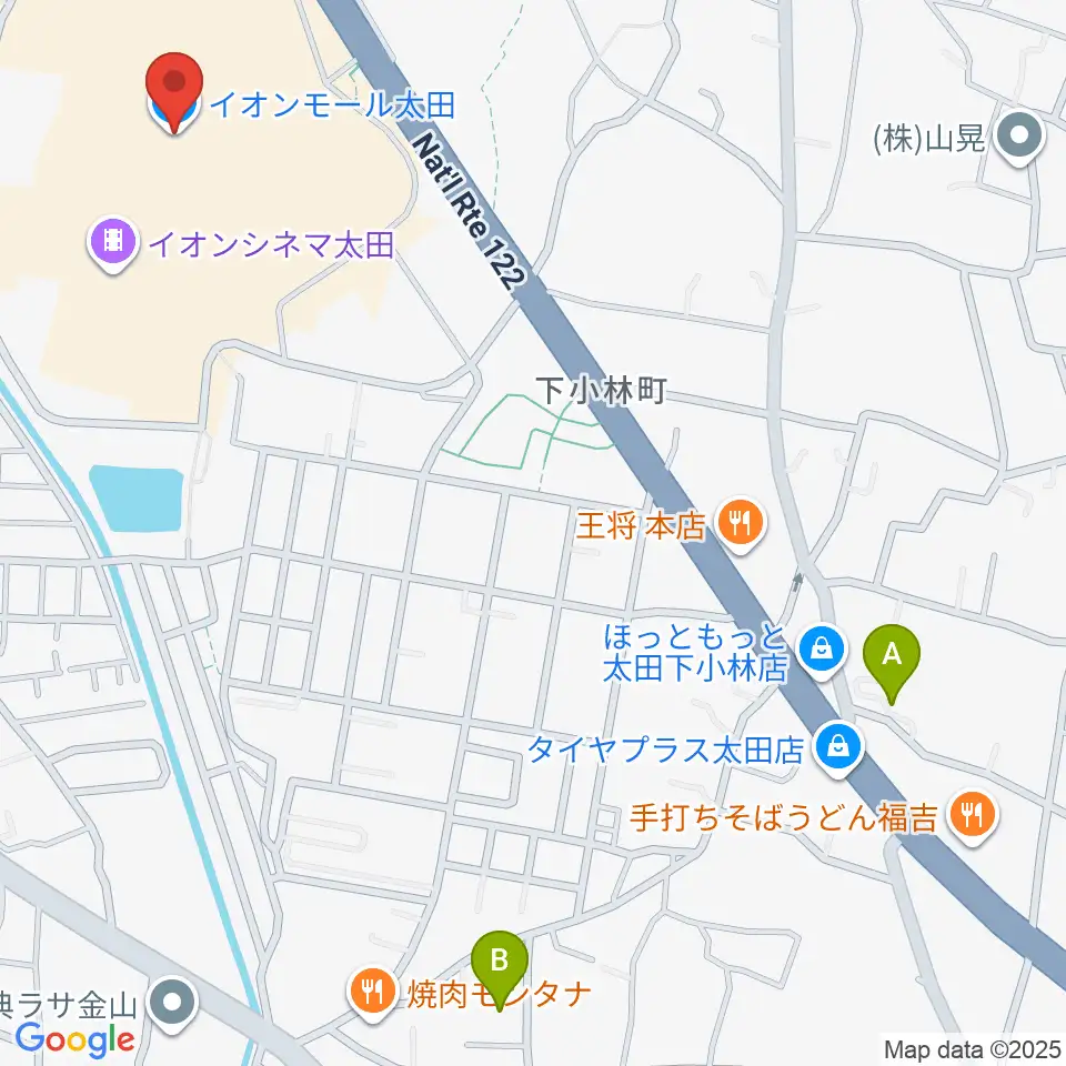 イオンシネマ太田周辺のホテル一覧地図