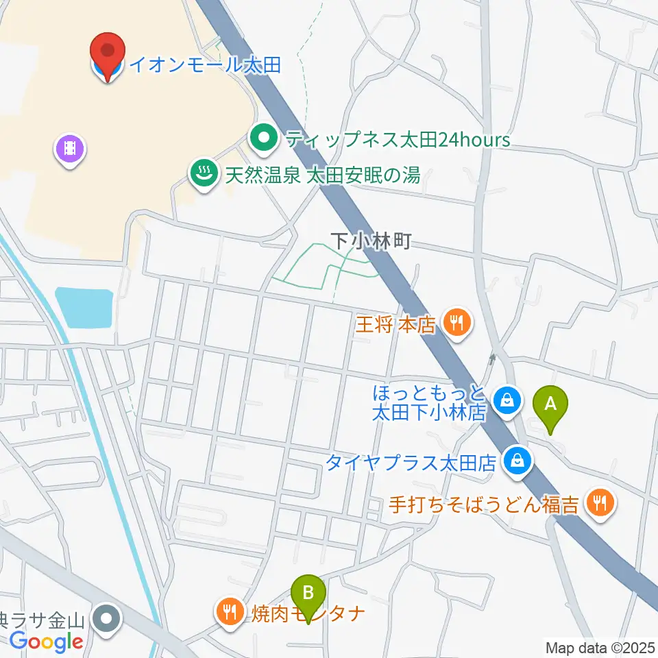 イオンシネマ太田周辺のホテル一覧地図