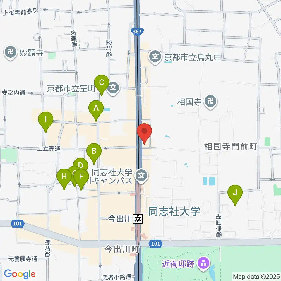 スタジオブル周辺のホテル一覧地図