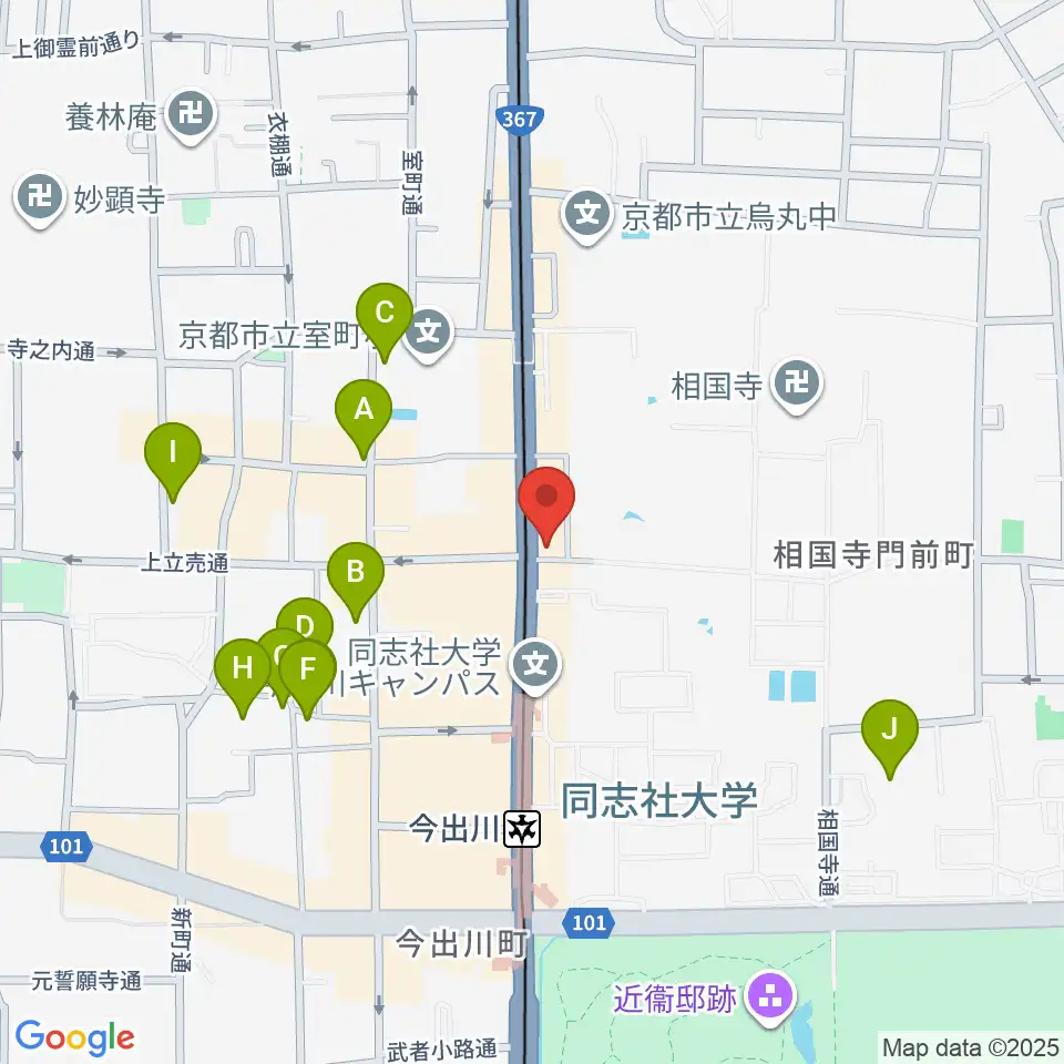 スタジオブル周辺のホテル一覧地図