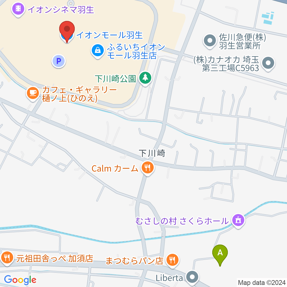 イオンシネマ羽生周辺のホテル一覧地図