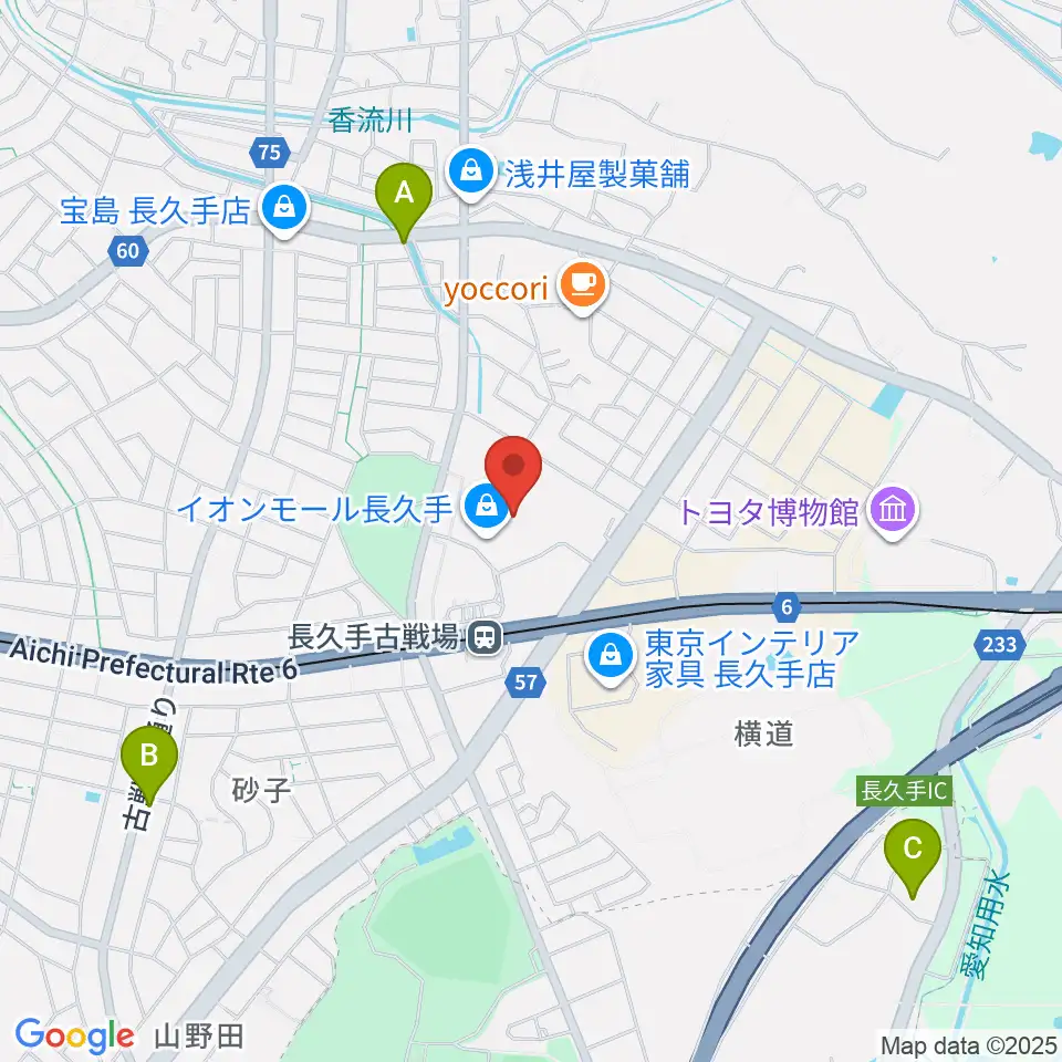 イオンシネマ長久手周辺のホテル一覧地図