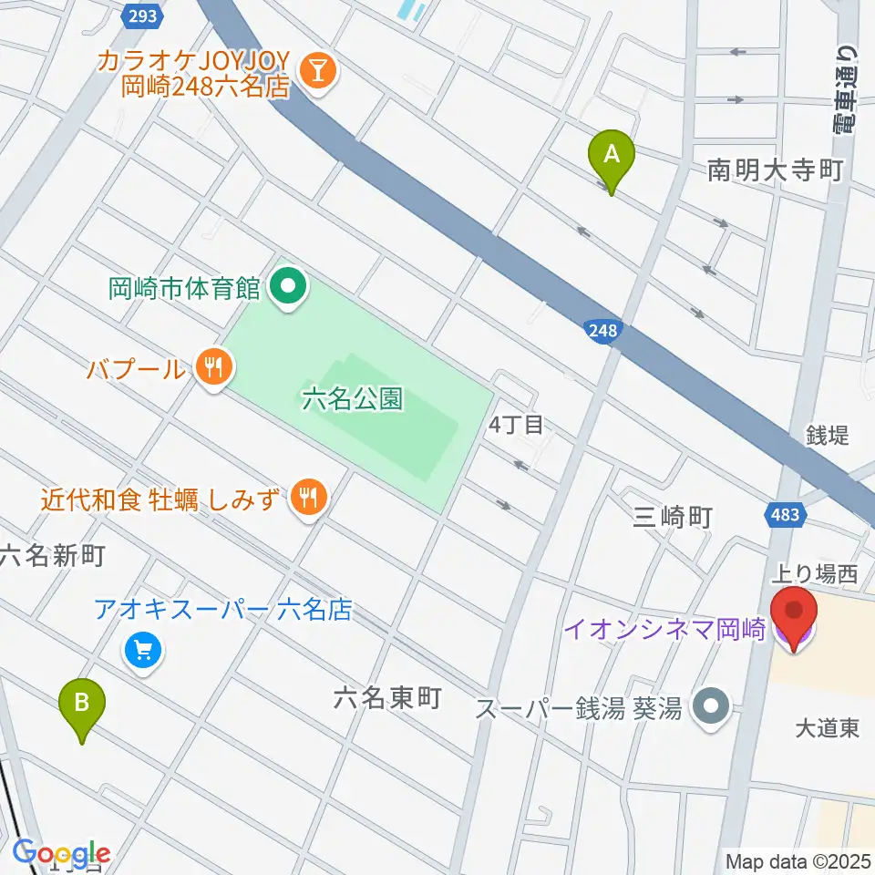イオンシネマ岡崎周辺のホテル一覧地図