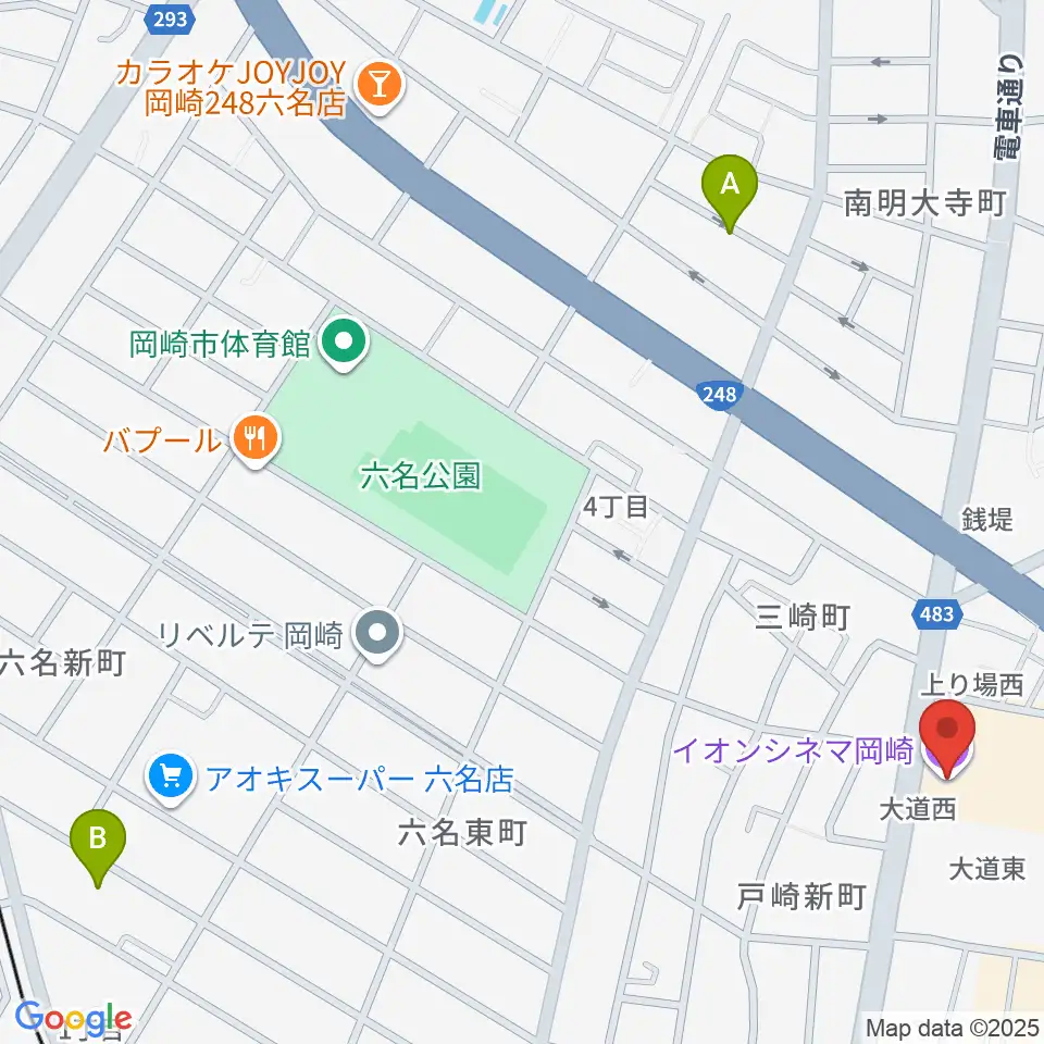 イオンシネマ岡崎周辺のホテル一覧地図