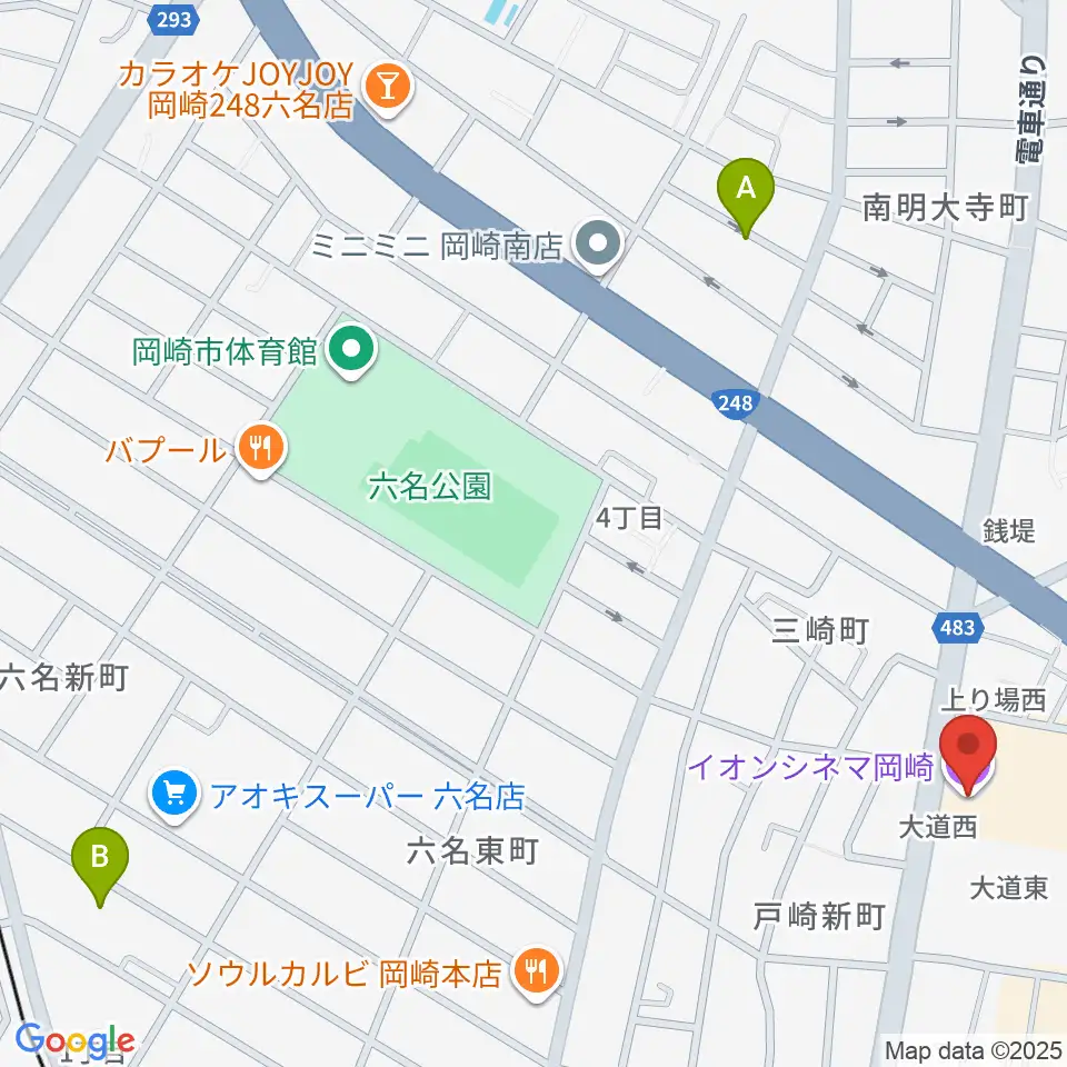 イオンシネマ岡崎周辺のホテル一覧地図