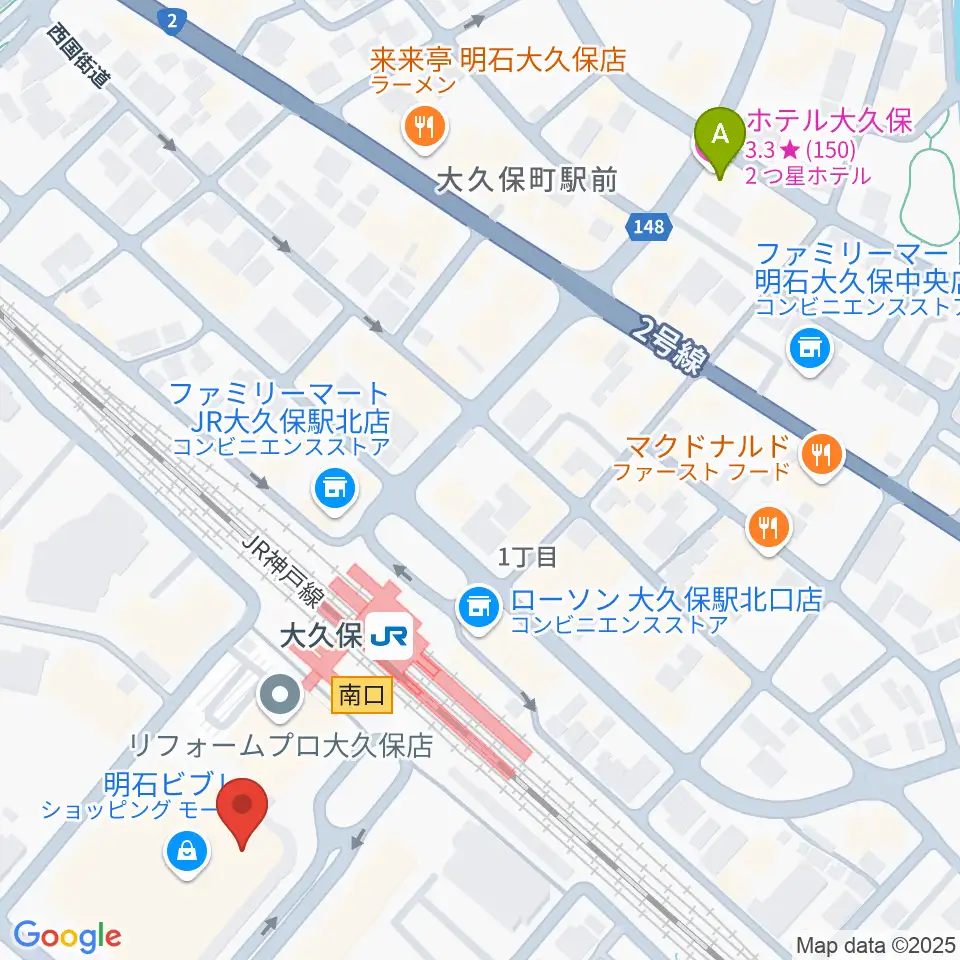 イオンシネマ明石周辺のホテル一覧地図