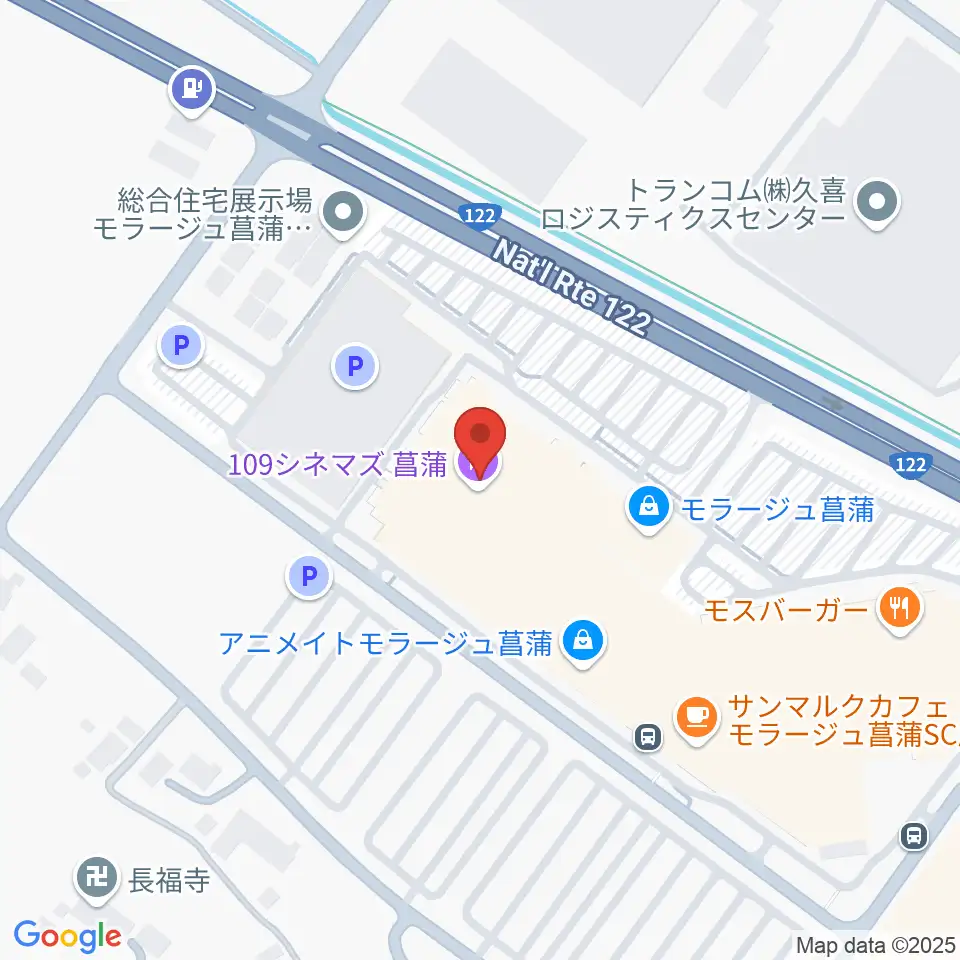 109シネマズ菖蒲周辺のホテル一覧地図