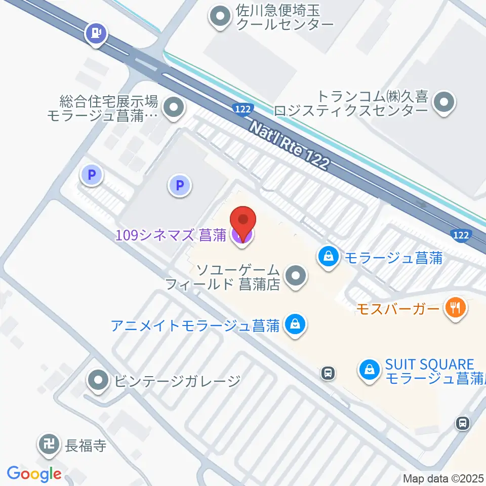 109シネマズ菖蒲周辺のホテル一覧地図