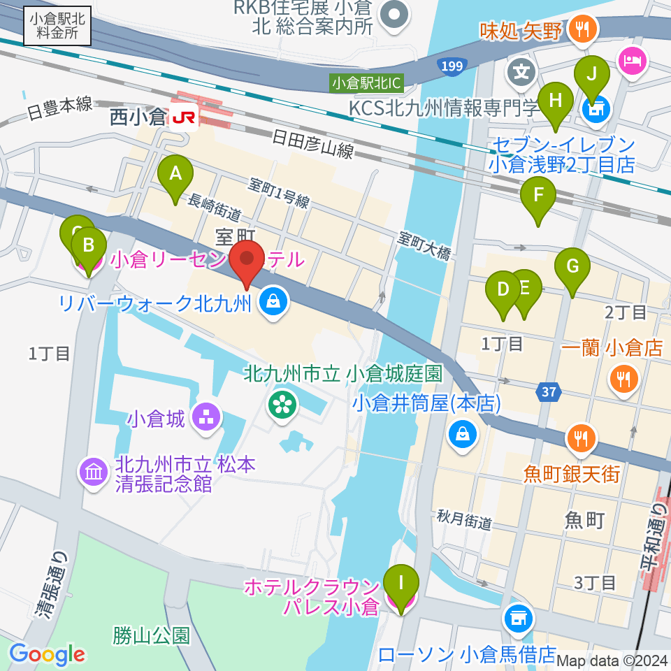 T・ジョイ リバーウォーク北九州周辺のホテル一覧地図