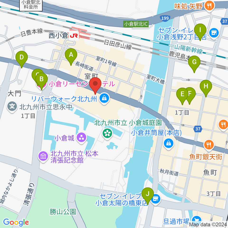 T・ジョイ リバーウォーク北九州周辺のホテル一覧地図