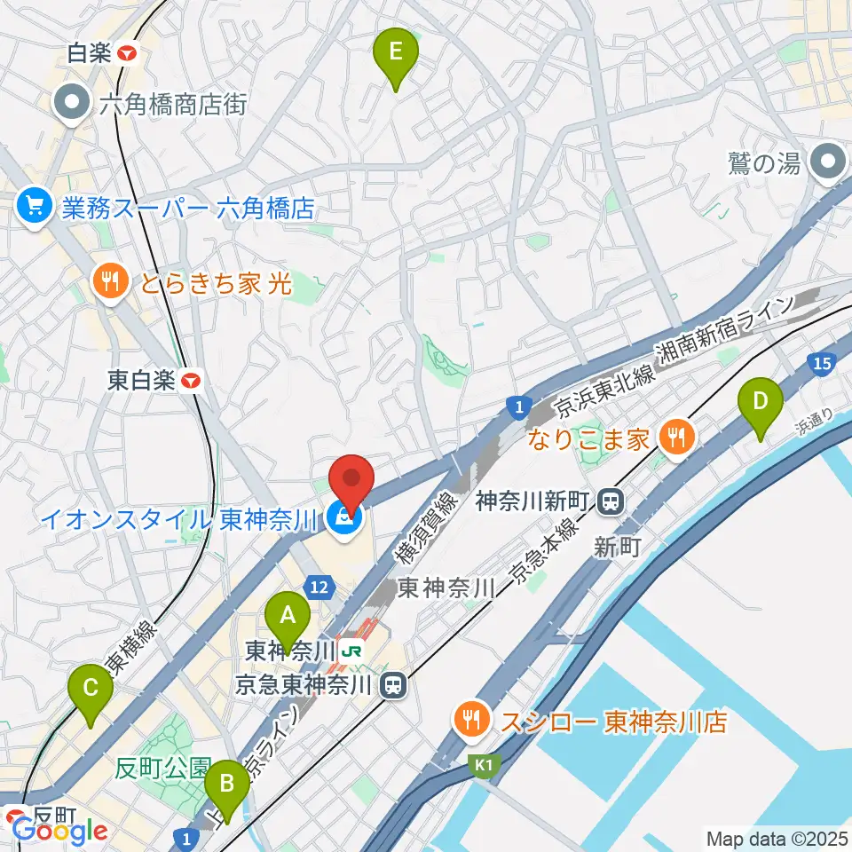 横浜市神奈川公会堂周辺のホテル一覧地図
