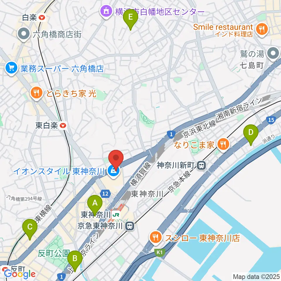横浜市神奈川公会堂周辺のホテル一覧地図