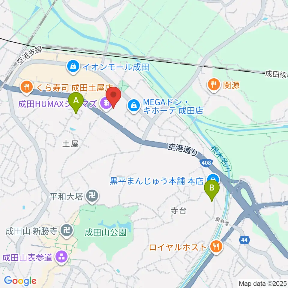 成田HUMAXシネマズ周辺のホテル一覧地図