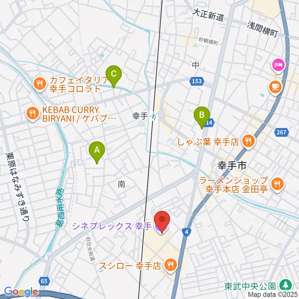 シネプレックス幸手周辺のホテル一覧地図