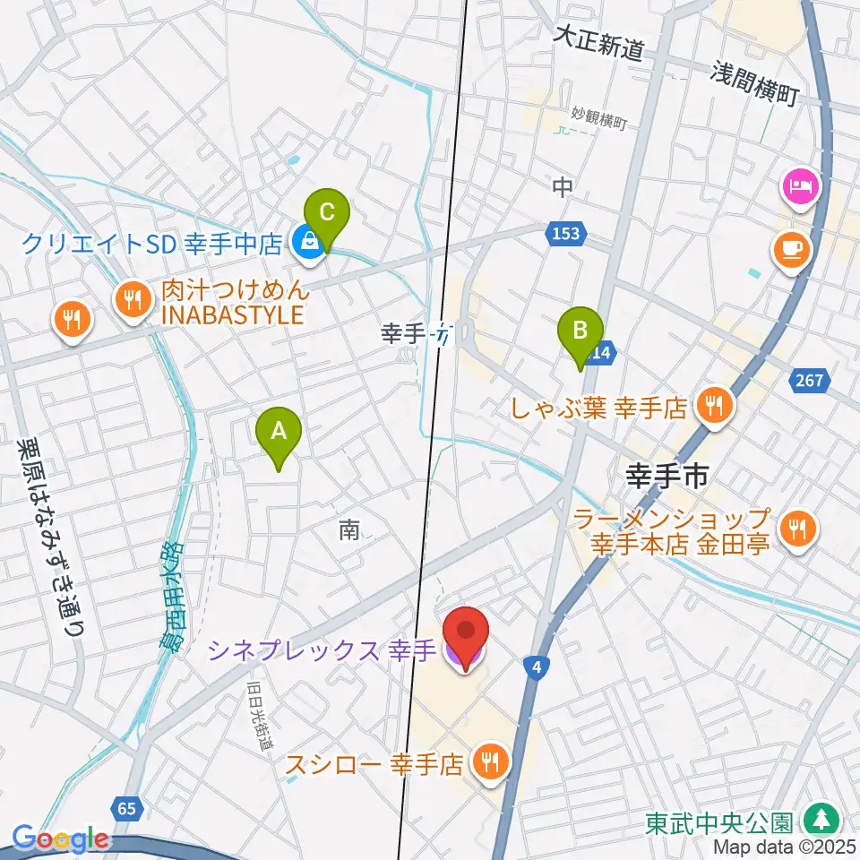 シネプレックス幸手周辺のホテル一覧地図