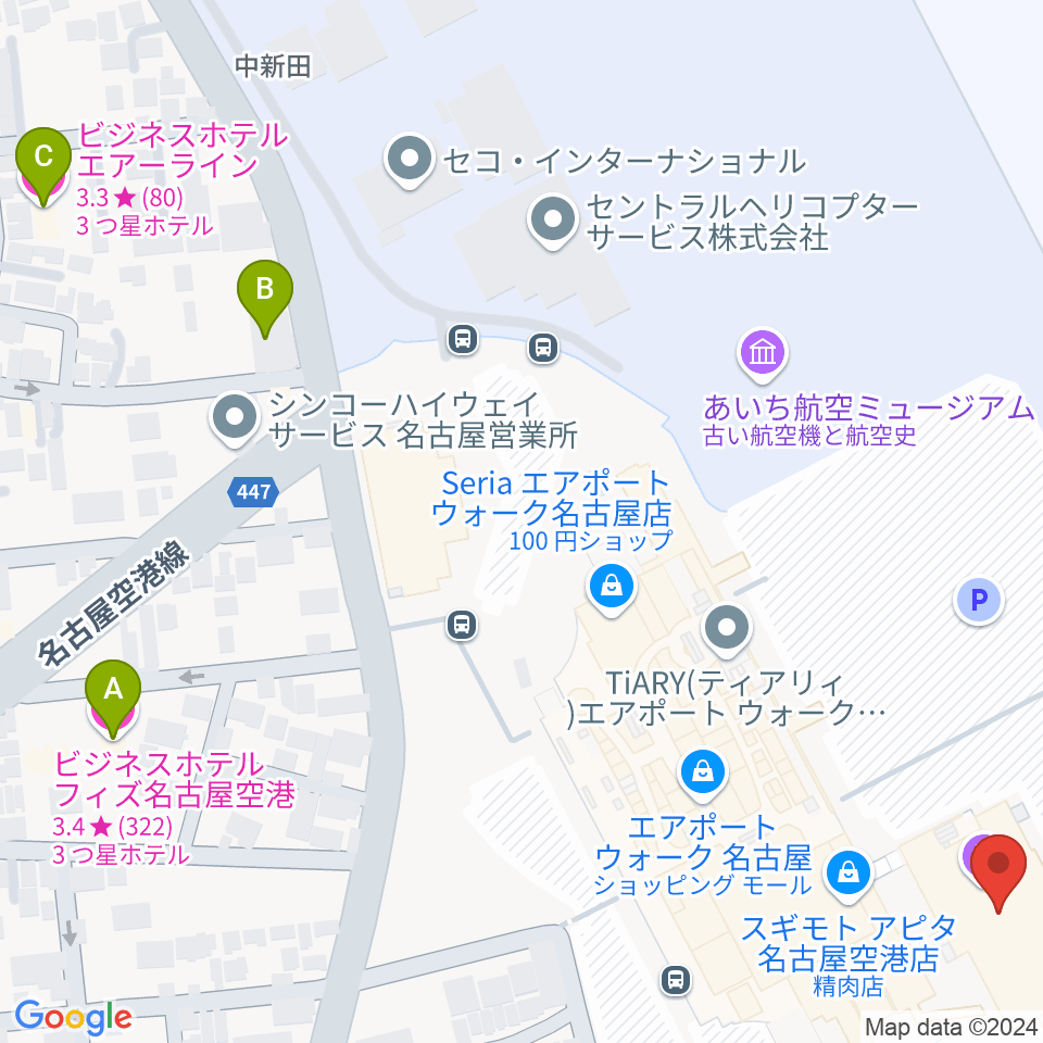 ミッドランドシネマ名古屋空港周辺のホテル一覧地図