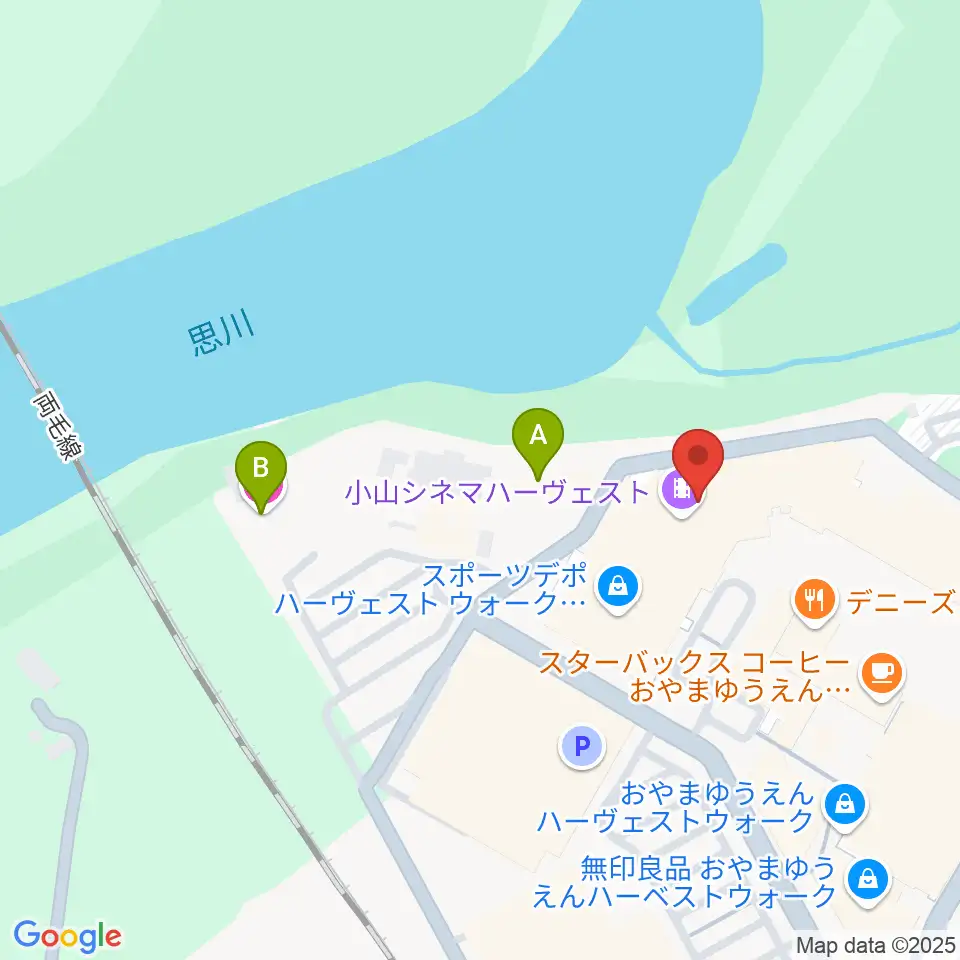 小山シネマハーヴェスト周辺のホテル一覧地図