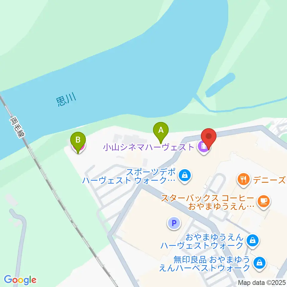 小山シネマハーヴェスト周辺のホテル一覧地図