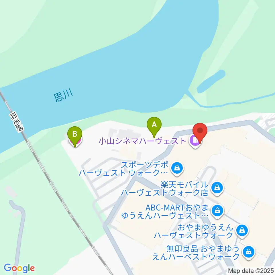 小山シネマハーヴェスト周辺のホテル一覧地図