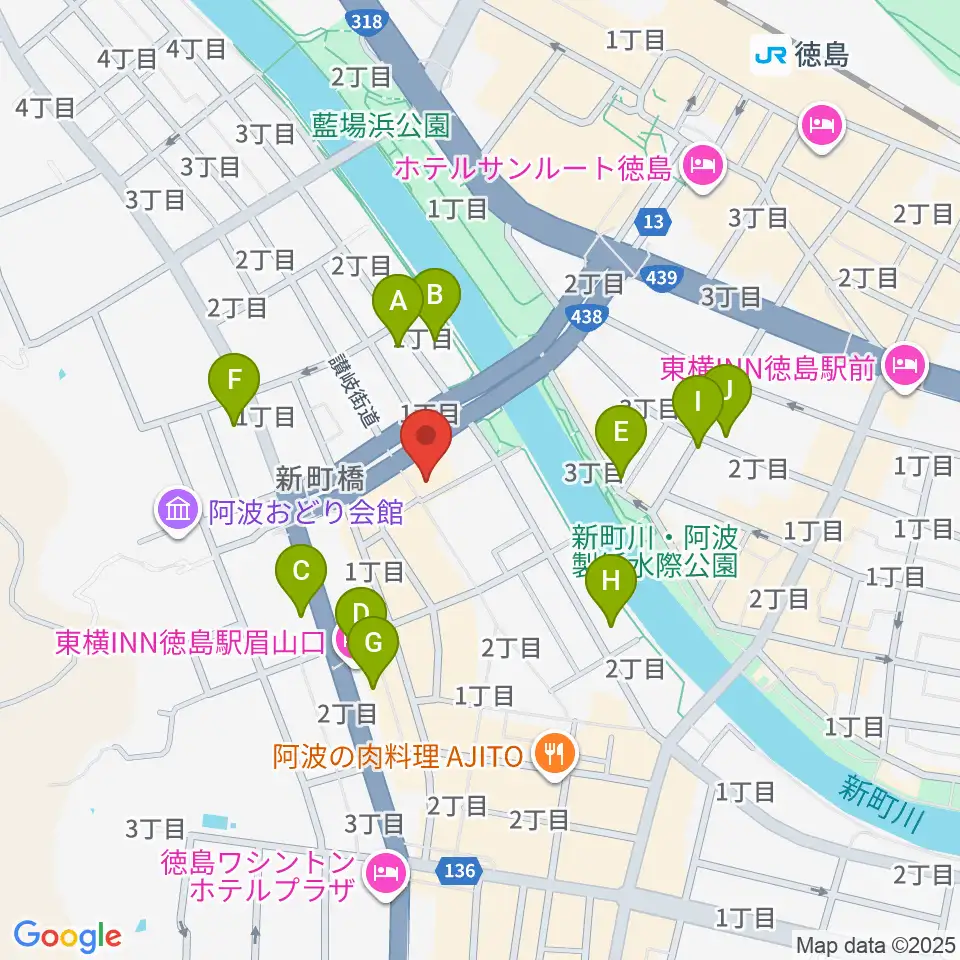 徳島ufotable CINEMA周辺のホテル一覧地図