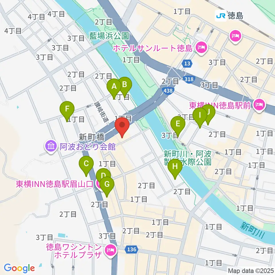 徳島ufotable CINEMA周辺のホテル一覧地図