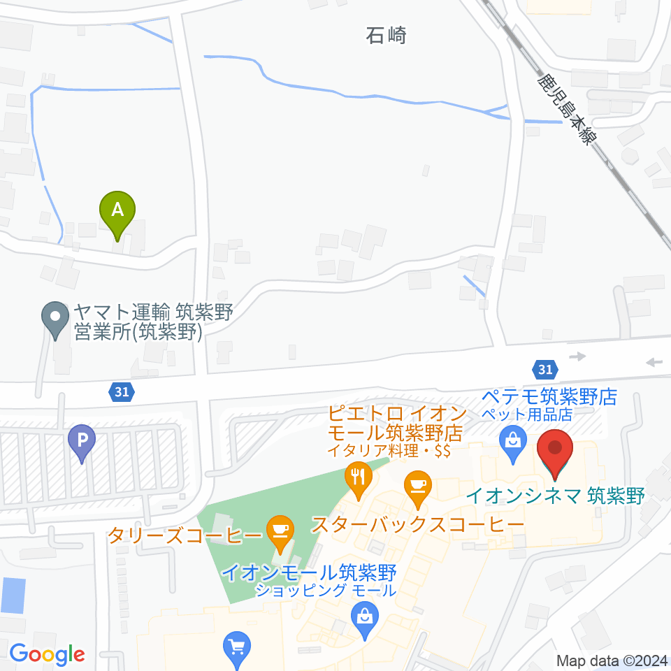 イオンシネマ筑紫野周辺のホテル一覧地図