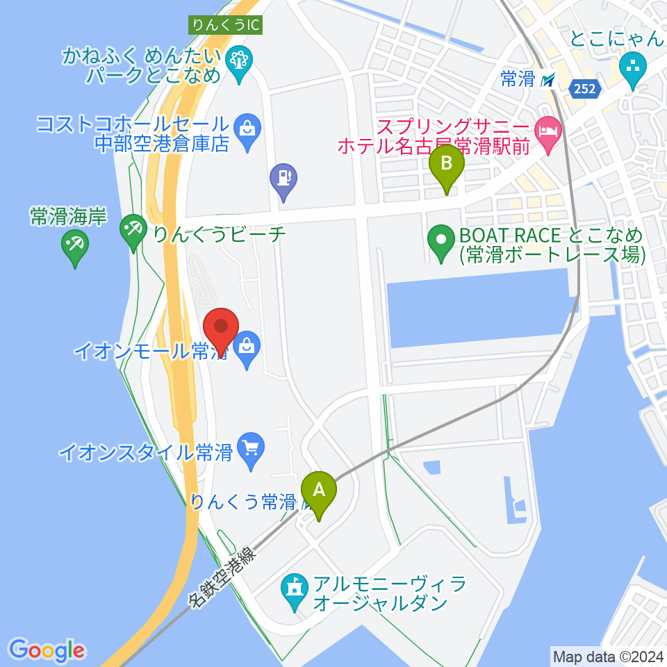 イオンシネマ常滑周辺のホテル一覧地図