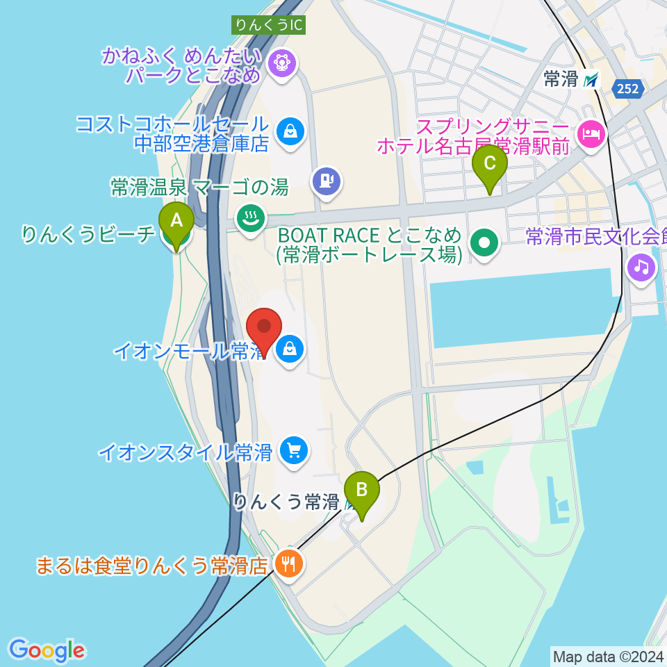 イオンシネマ常滑周辺のホテル一覧地図