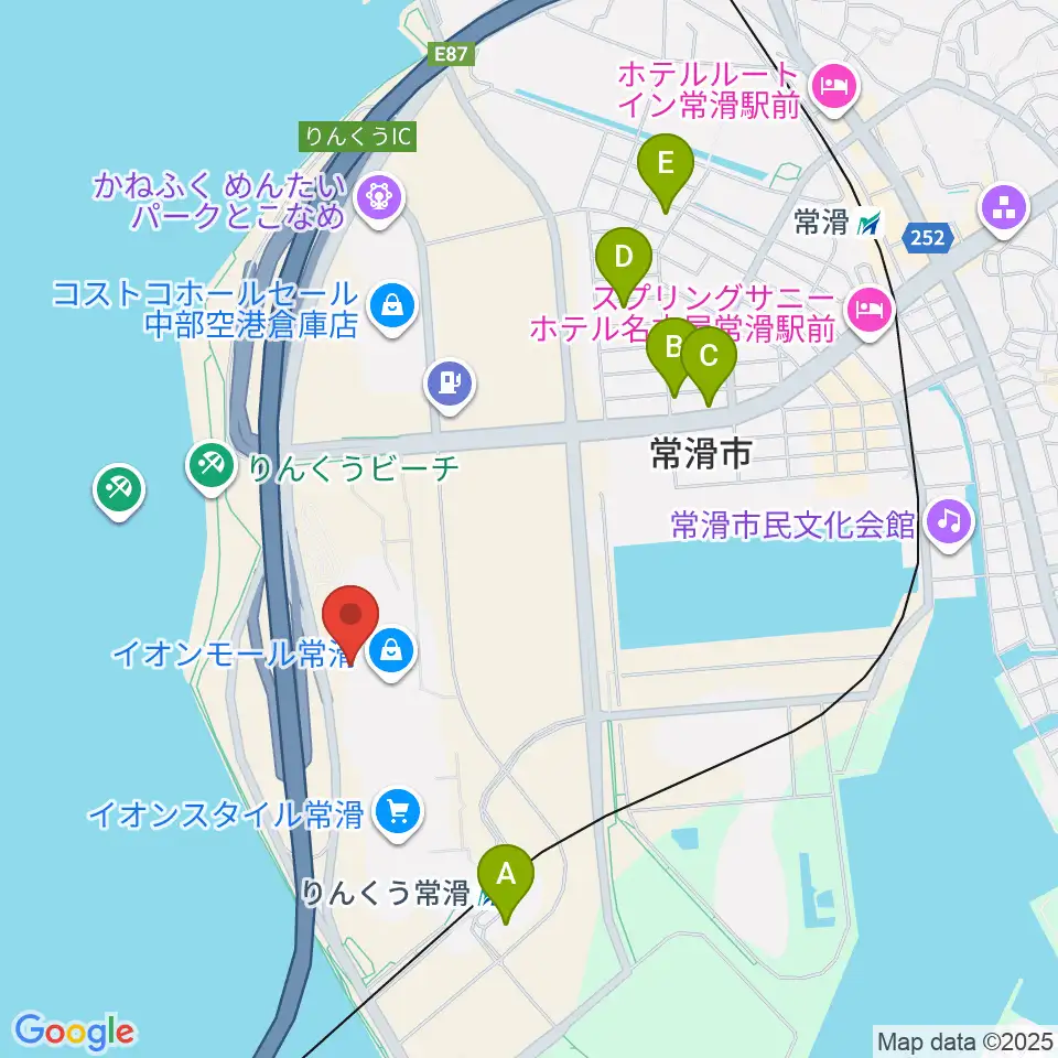 イオンシネマ常滑周辺のホテル一覧地図