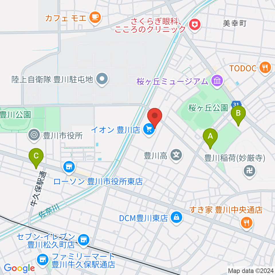 イオンシネマ豊川周辺のホテル一覧地図