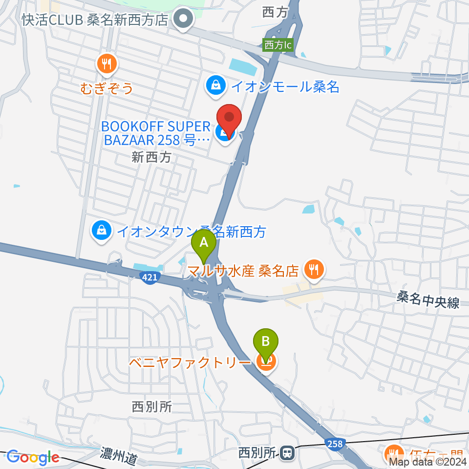 イオンシネマ桑名周辺のホテル一覧地図