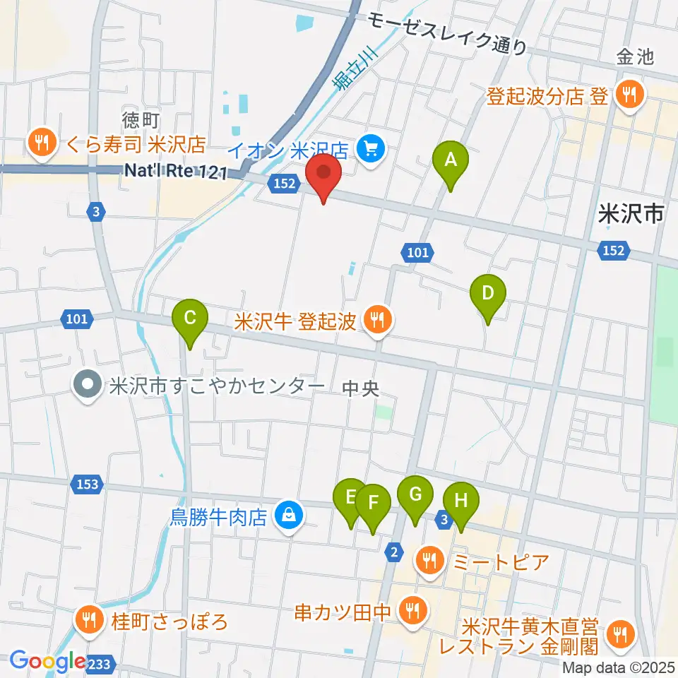 イオンシネマ米沢周辺のホテル一覧地図
