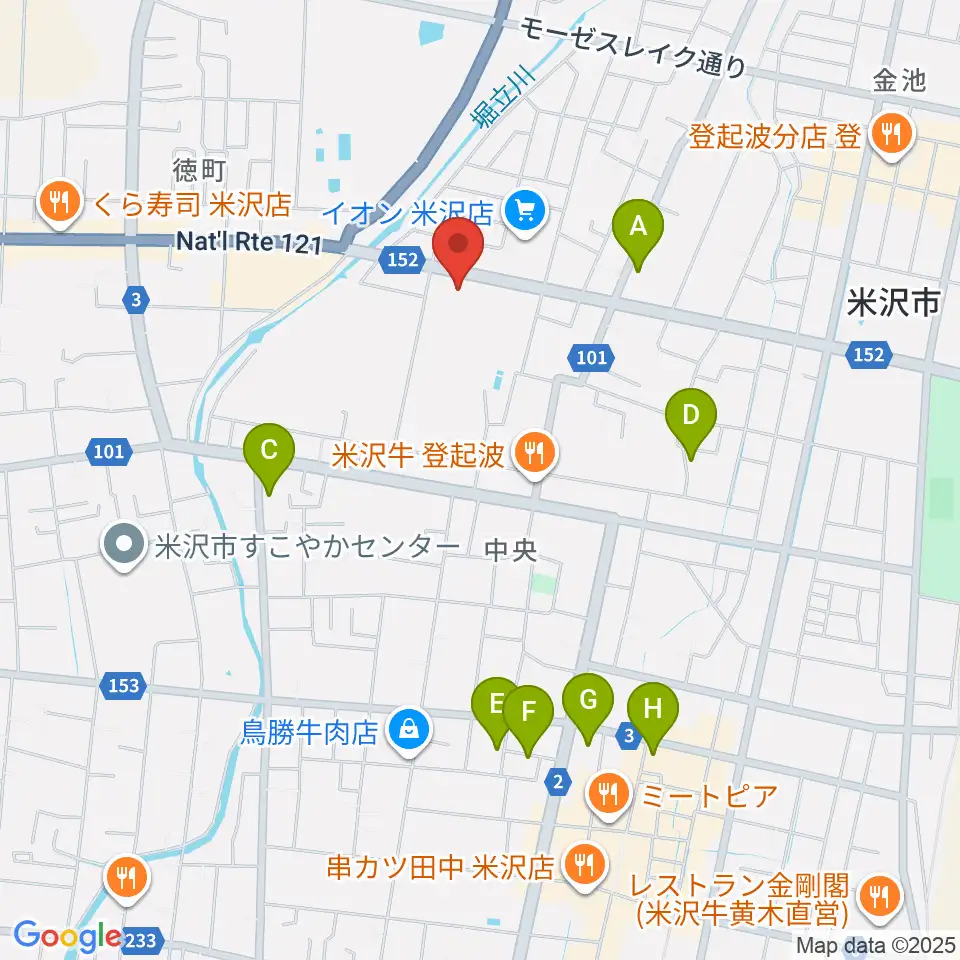イオンシネマ米沢周辺のホテル一覧地図