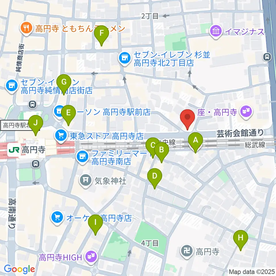P.I.G.スタジオ周辺のホテル一覧地図